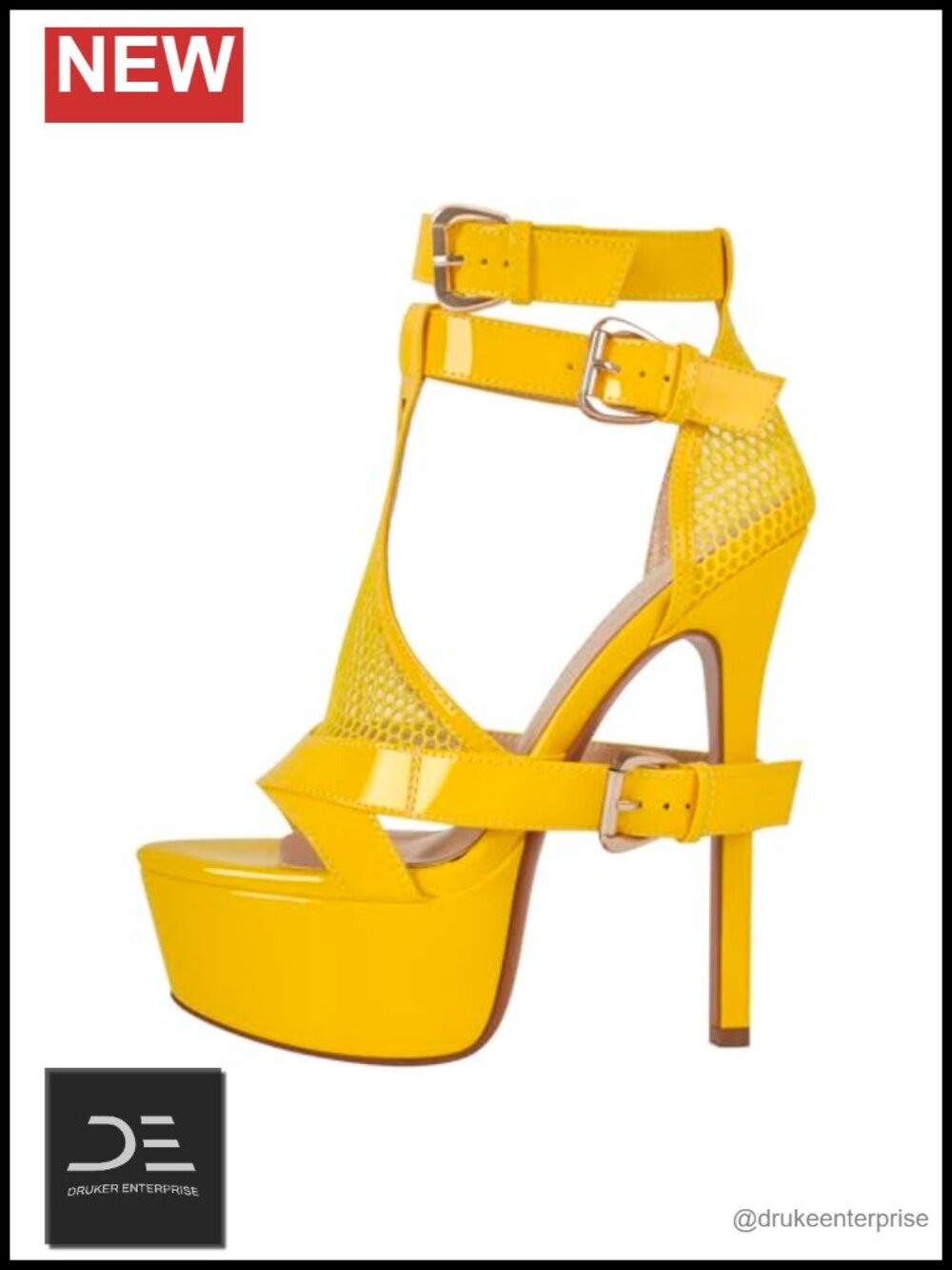 Women's Platform Stiletto Heels Open Toe Ankle Strap Dress Sandals 6.3in